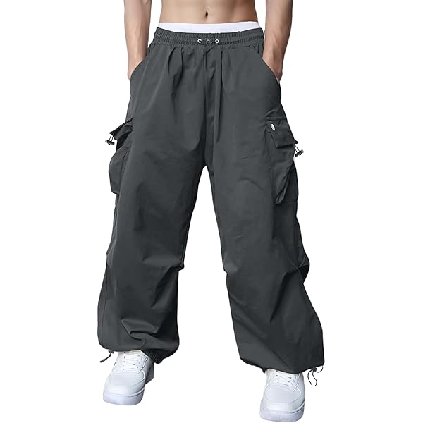 Amazon.com: Men's Baggy Cargo Pants Drawstring Elastic Waist
