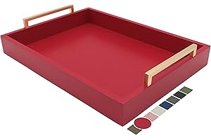 Montecito Home Decorative Coffee Table Tray - Ottoman Tray - Breakfast, Drinks, Liquor Serving Tray - from Farmhouse to Moder