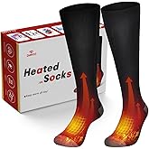 Heated Socks for Women and Men,7.4V 4000mAh Rechargeable Electric Socks,Washable Foot Warmers for Women with 3 Heat Settings for Winter Sports Hunting,Camping,Skiing
