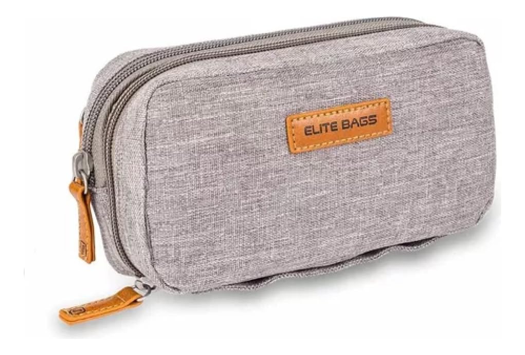 Elite Bags Diabetic Case for Isothermal Diabetics, Cold Gel Included, Multiple Compartments, Grey, 17 x 10 x 6 cm