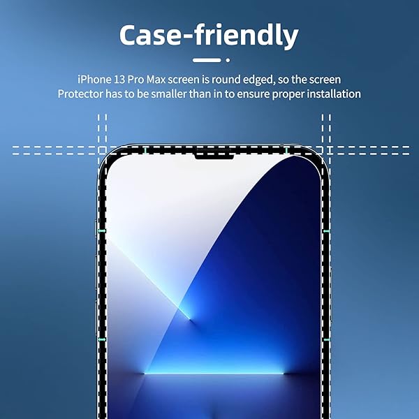 NEW’C 4 PACK, 2 PACK FOR IPHONE 13 PRO MAX SCREEN PROTECTOR + 2 PACK CAMERA LENS PROTECTOR, SENSOR PROTECTION,CASE FRIENDLY TEMPERED GLASS FILM