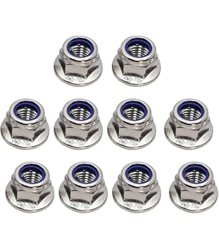 8 Pieces) M12-1.75 Class 10 Nylon Insert Hex Flange Lock Nuts Zinc
