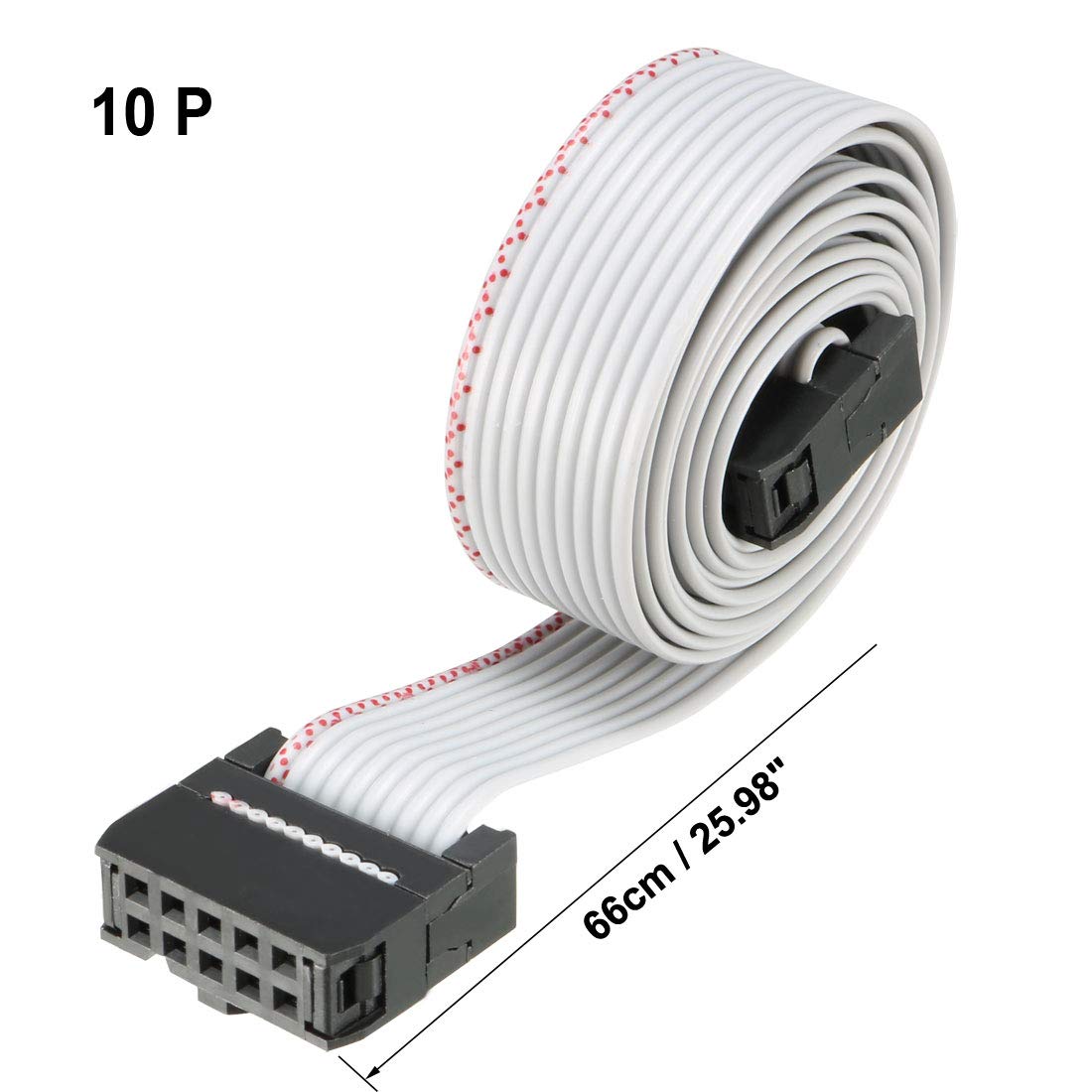 Flat Ribbon Cables uxcell IDC 64 Pins Wire Flat Flexible Gray Ribbon
