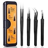 G.CATACC 4-Pack Precision Tweezers Set for