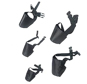 Alfto Dog Muzzles Suit ,Adjustable Dog Mouth Cover Anti-biting Barking Muzzles for Small Medium Large Extra Dog ,Dog Muzzle Mesh Mask 1set(5pcs/set),Black