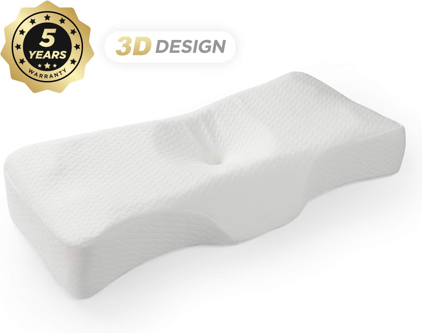 KUIENSI Memory Foam Cervical Contour Orthopedic Pillow, for Sleeping Neck and Shoulder Pain Relief, Ergonomic Dream Pillow with Two Heights to Meet The Many Needs for Side, Back, Stomach Sleeper: Home & Kitchen