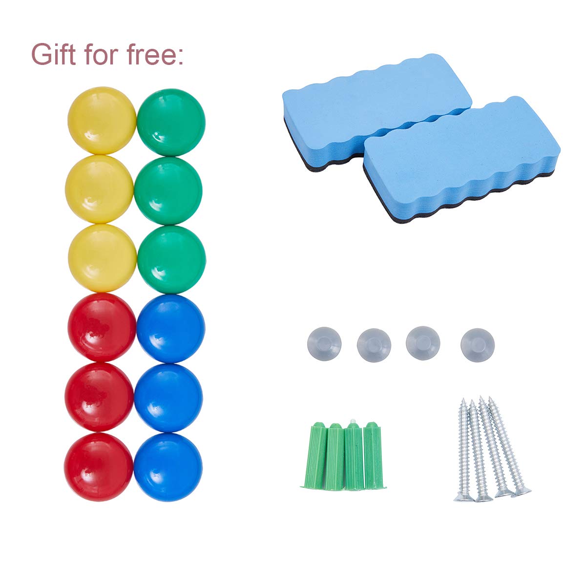 WELMORS Tableau blanc magnétique avec cadre en aluminium et porte-marqueurs Effaçable à sec, 110 x 80 cm