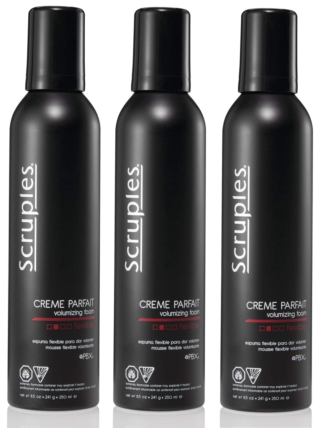 Scruples Creme Parfait Volumizing Foam (8.5 fl oz / 250 ml) &ndash; Hair Thickening Mousse for Men & Women &ndash; Alcohol Free & Lightweight &ndash; Hair Styling Mousse for Fine & Thin Hair - Pack of 3