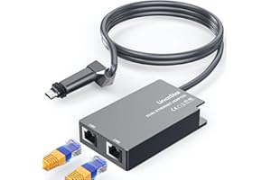 Linkoostar Multi Ports Starlink Ethernet Adapter for Gen 2, Starlink to RJ45 Fast&Stable Network Connection 1 to 2 [2 Devices