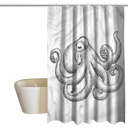 Amazon Com Denruny Shower Curtains Neutral Octopus Pointillist