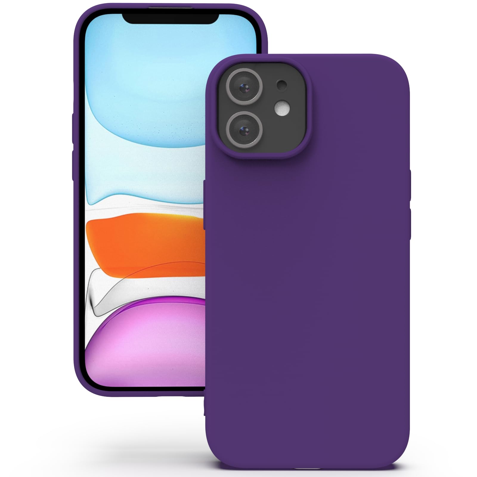 YATWIN Silicone Case for iPhone 11, Soft-Touch, Shockproof, DustProof, Antiskid Full Body Armour Phone Cover for Apple iPhone 11 - Purple