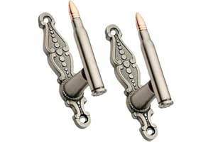 SZCO 30-06 Bullet Sword Hanger – Adjustable Sword Wall Mount Display Rack for Swords, Knives, Guns, Daggers, Axes – Set of 2 Heavy Duty Pewter Finish Cast Metal Expandable Gun Rack for Wall with Hardware