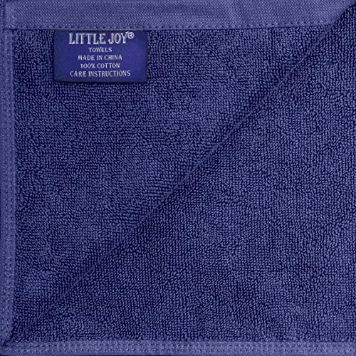 LITTLE JOY Bath Towels Set Extra Large 100% Cotton Highly Absorbent Super Soft Bathroom Towels Sets (Blue, Set of 4)