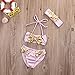 Baby Girl Mermaid Sequins Bright Bikini Bowknot Halter Swimsuit Headband Swimwear (90(12-18 Months), Pink)