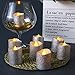 Flameless Votive Tealights Candle, Battery Operated LED Tea Lights with Silver Glitter Flickering Bulb Light,Pack of 24,Small Electric Fake Tea Candle Realistic for Wedding, Table,Outdoor,Celebration