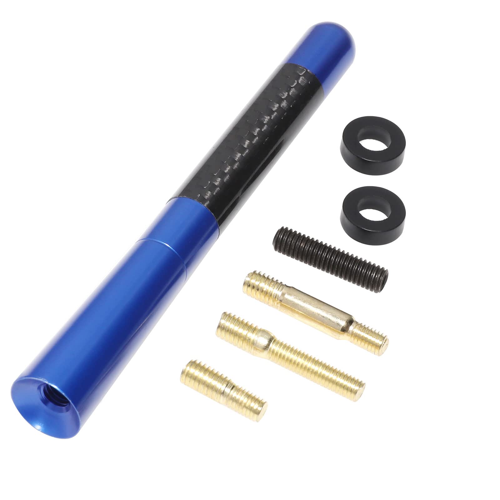 RED WOLF Blue Car Mini Aerial Short Antenna Mast 4.7" 12cm for VW Honda Nissan Toyota Audi Ford AM/FM Radio Roof Antenna Mast Replacement
