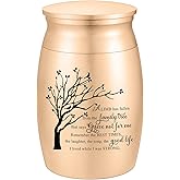 3 Inches Small Tree of Life Aluminum Mini Urn for Ashes - Cremation Keepsake Memorial Holder for Human Ashes - Women Men