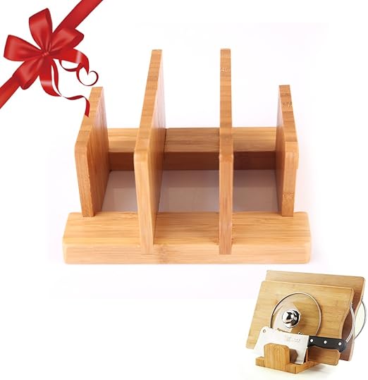 Amazon Com Cuteadoy Natural Bamboo Cutting Board Rack Kitchen