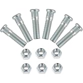 6 Sets Trailer Studs with Nuts 1/2"-20 for 2000-3500 lb &ndash; 0.54" Spline, 0.69" Head, 2.2" L