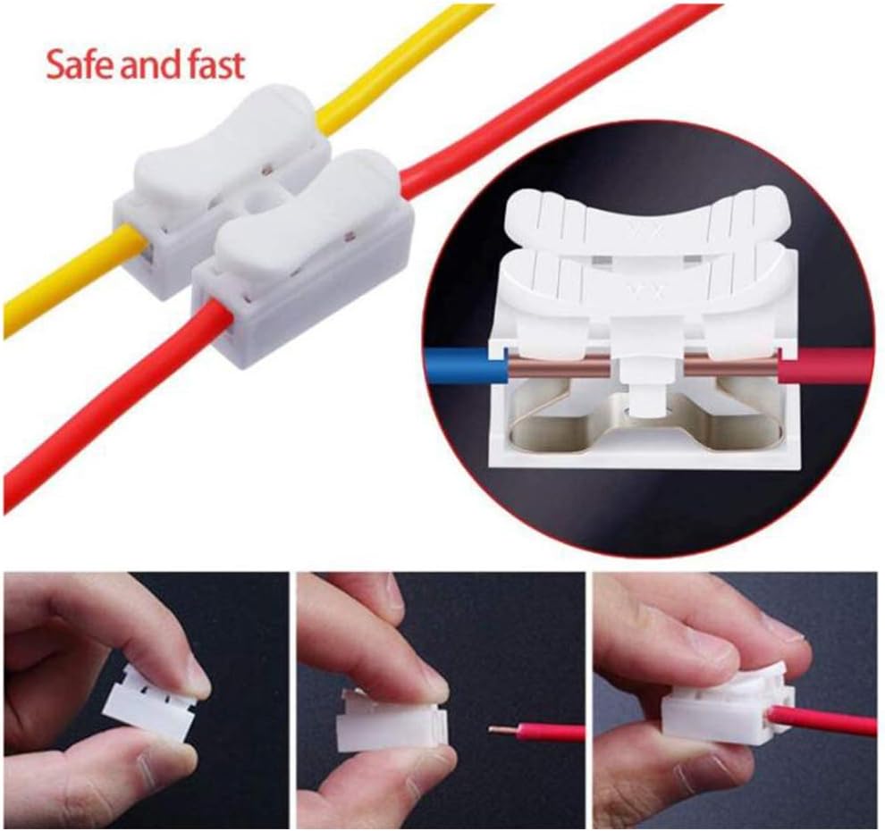 10Pcs 2P CH2 Quick Connector Spring Wire Connector Screw Terminal Wire