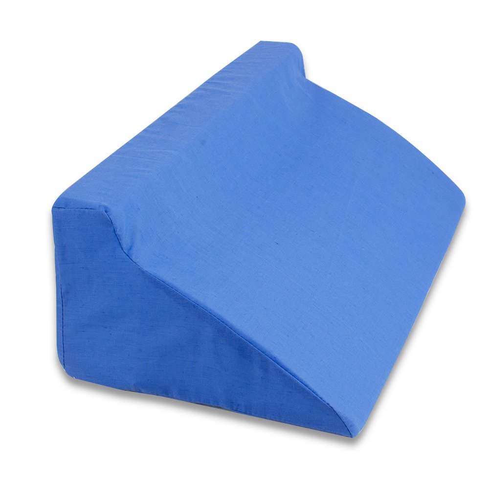 Zinnor Foam Bed Wedge Pillow Leg Elevation Knee Neck Back Support Cushion Zip Cover Pillows for Sleeping 20x10x5.5'' Blue