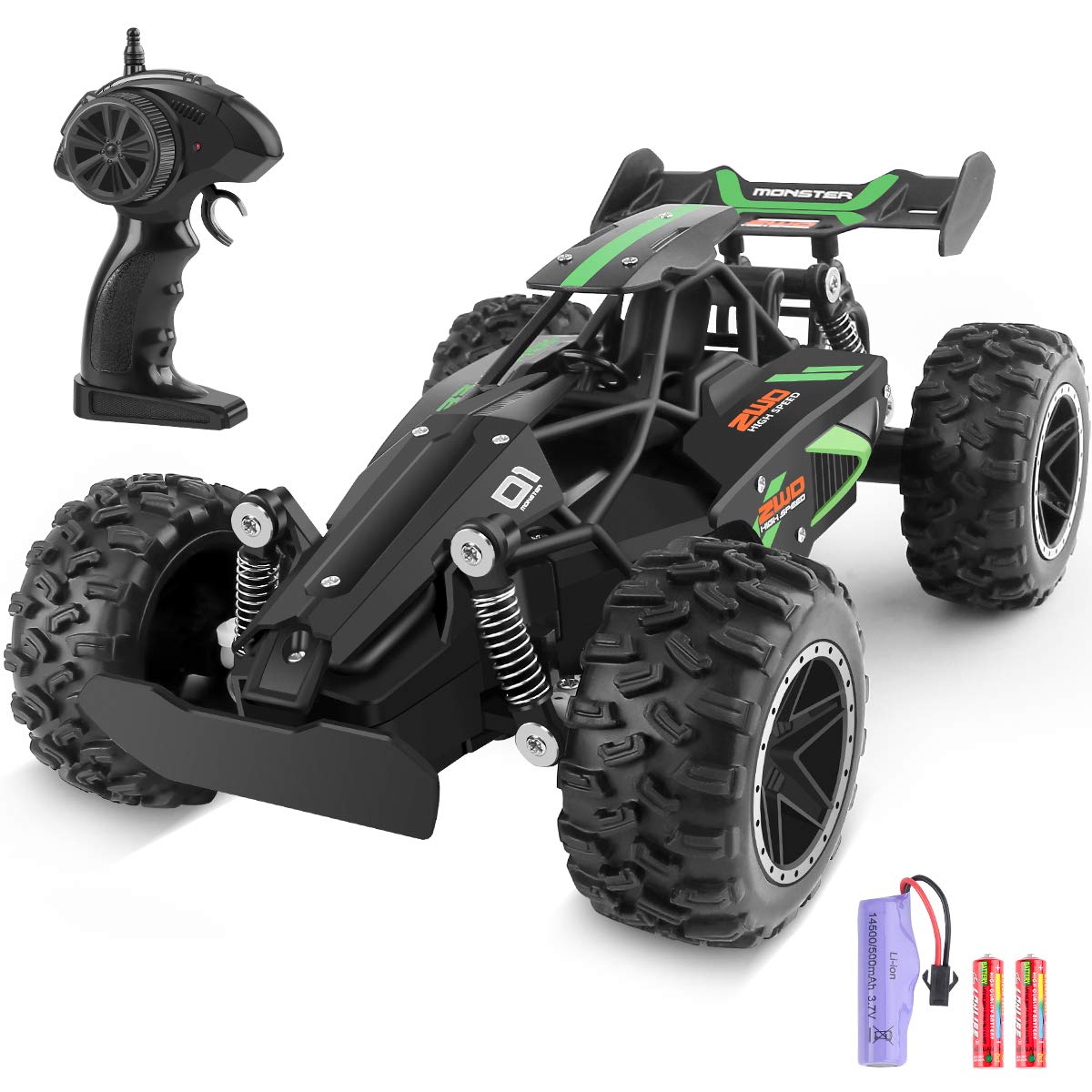 jeypod remote control car 2.4 ghz high speed racing car with 4 batteries