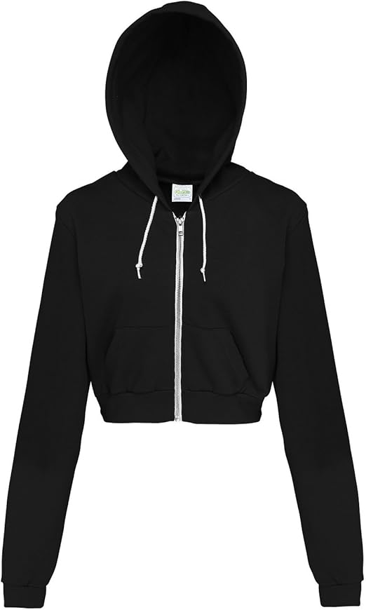Awdis Just Hoods Womens/Ladies Girlie Cropped Full Zip Hoodie Jacket at