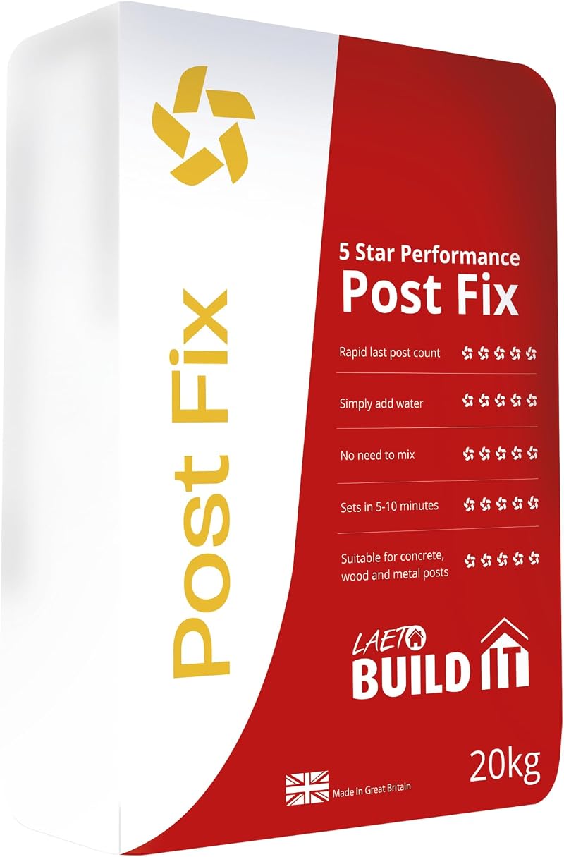 Laeto Fast Setting Concrete 20kg Post Mix for Fence Posts Garden Structures