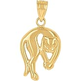 Jewels By Lux 14Kt Yellow Gold Unisex Panther Animal Pendant Charm