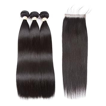 Amazon Com Niiwi Straight Bundles With Closure 100 Unprocessed