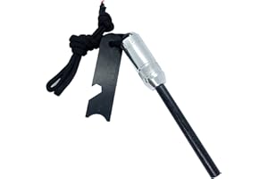 WILDAIR Ferrocerium Ferro Rod Fire Starter with Flint Striker Storage Capsule Fire Paracord Magnesium Bushcraft Flint and Steel Fire Starter Emergency Survival Kits