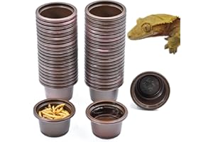 MRTIOO 0.75oz 100 pcs Crested Gecko Food and Water Feeding Cups, Reptile Feeder Bowls, for Lizard and Other Small Pet Ledge Accessories Supplies