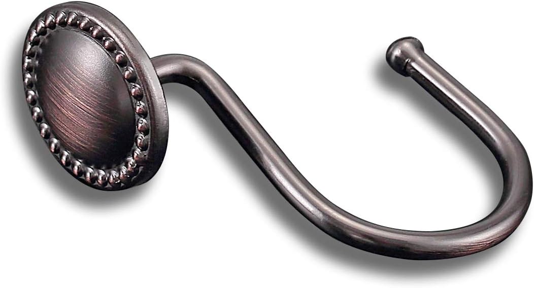 CHICTIE Bronze Shower Curtain Hooks,Oil Rubbed Decorative Shower Rings,Set of 12 Rust Resistant Shower Hooks Hangers for Bathroom Curtains Rods(Oil-Rubbed Bronze): Kitchen & Dining