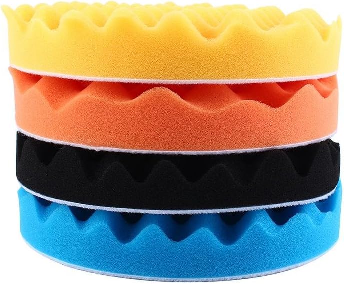 4 pcs Sponge Buff Polishing Pads, Keenso 7'' Car Foam Waxing Buffing Waxing Buff Polisher Pad Set Auto Body Repair - Image 3