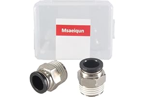 MSAEIQUN 1/2 Air hose fittings, Push to Connect Air fittings Male Straight 1/2 Inch Tube OD x 1/2 NPT Thread Fitting (Pack of 2)