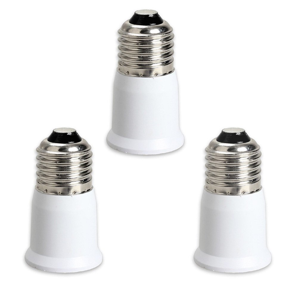 FINELED E27 Light Socket Extender Adapter Base, 3-Pack E27 Converter for Light Lamp Bulb Holder Fitting