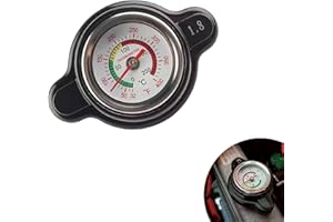 ZBGUN Pack-1 Car Temperature Measurable Radiator Cap, 1.8 Bar Leakproof Water Tank Cap, Real-time Temperature Monitoring Multi-function Sealing Cover, Universal for Cars Off-road Vehicles (Black)