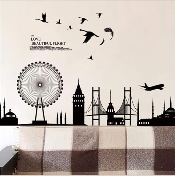 Pegatinas De Construcción De La Ciudad Negra Sala De Estar Dormitorio