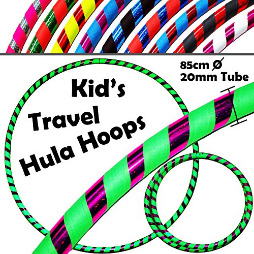 KID s HULA HOOPS - Quality Weighted Childrenâ€™s Hula Hoops! Great For Exercise, Dance, Fitness & FUN! NO Instructions needed! Same Day Dispatch! (UV Green / Purple Glitter)