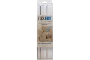 SureFit Tuck Tight Strips for Most Chair or Recliner Slipcovers - Secure Your Slipcovers with Durable Grips/Easy Install Clear Holders 11.75 In.