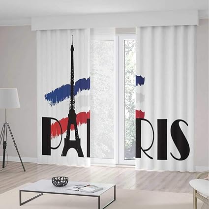 Amazon Com Iprint Doodle Room Decor Curtains Paris