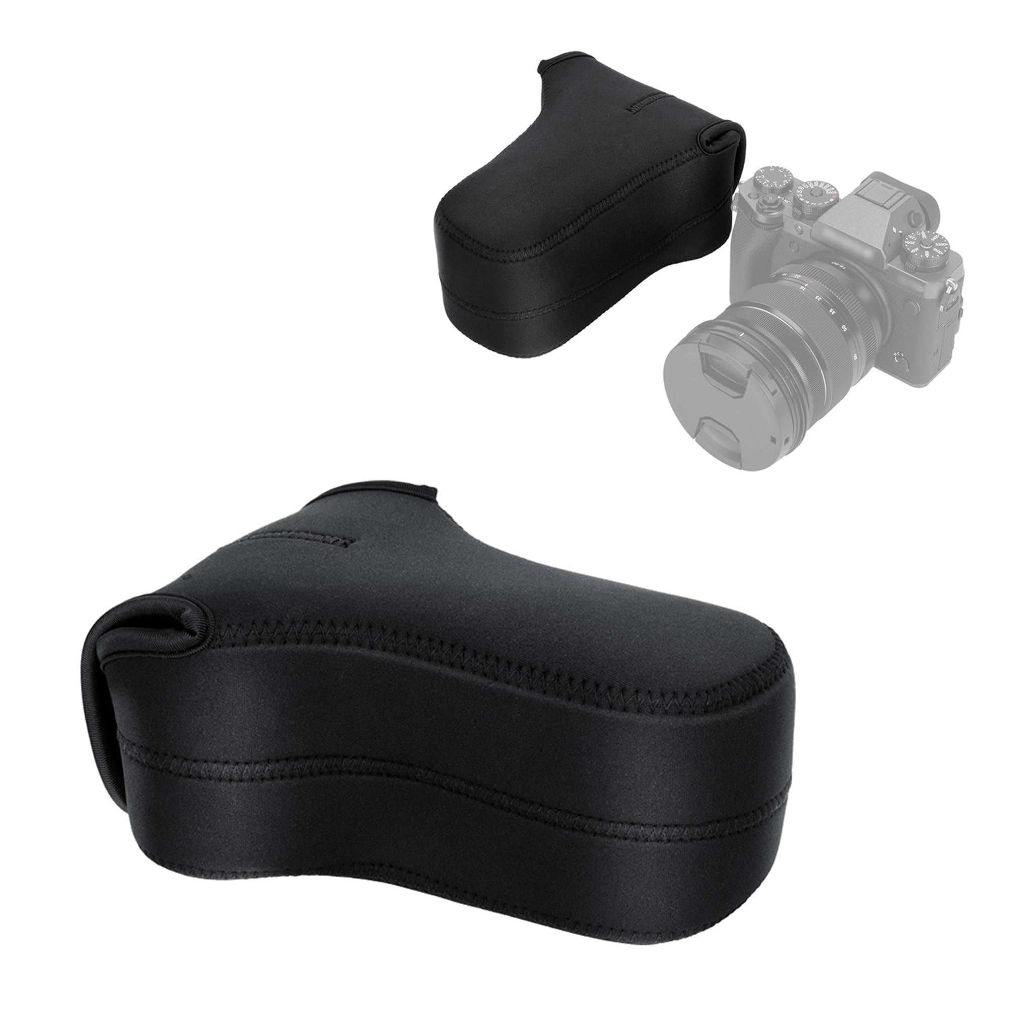 JJC Neoprene Camera Case Pouch Bag for Canon EOS M50II M5 w EFM 55-200mm EFM 18-150mm for Fuji X-T30 X-T20 X-E4 w XF 55-200mm XC 50-230mm for Olym. E-M10II E-M5II w 40-150mm 12-40mm Lens and More