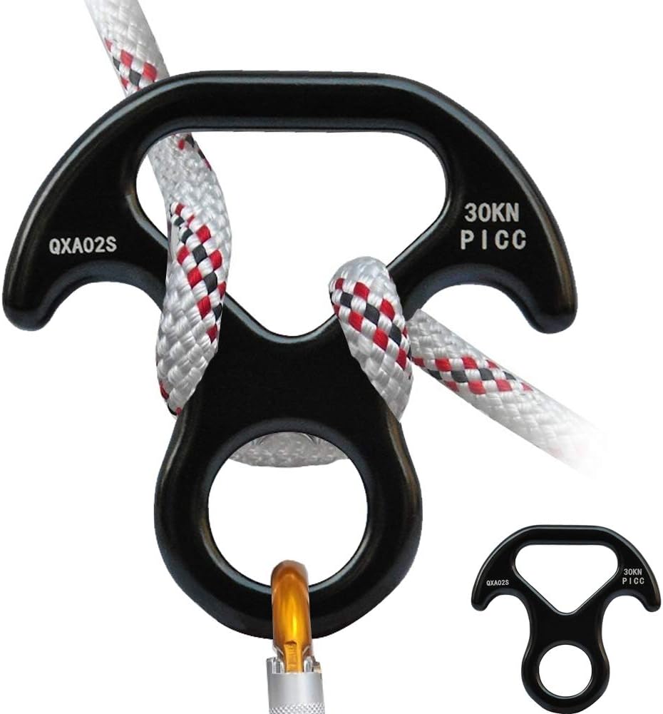 AOKWIT 30KN Rescue Figure, 8 Descender Large Bent-Ear Belaying and Rappelling Gear Belay Device Climbing for Rock Climbing Peak Rescue Aluminum-Magnesium Alloy (Black) : Sports & Outdoors
