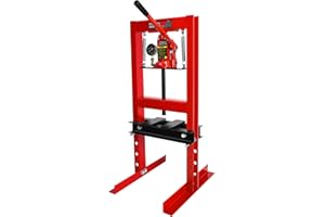 BOUPOWER 6 Ton Hydraulic Press, H-Frame Garage Floor Adjustable Shop Press with Stamping Plates & Pressure Gauge to Bend, Straighten, Or Press Parts, Install Bearings and U-Joints