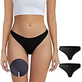 Leovqn Seamless Camel Toe Underwear for Women No VPL Cameltoe Thongs with Concealer Comfy Invisible Workout Panties