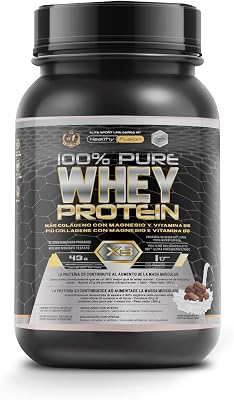 Healthy Fusion Whey Protein | Pure Whey Protein com Colagénio + Magnésio | Melhore os seus treinos | Protege e aumenta a massa muscular | 1000g de proteína (Chocolate)