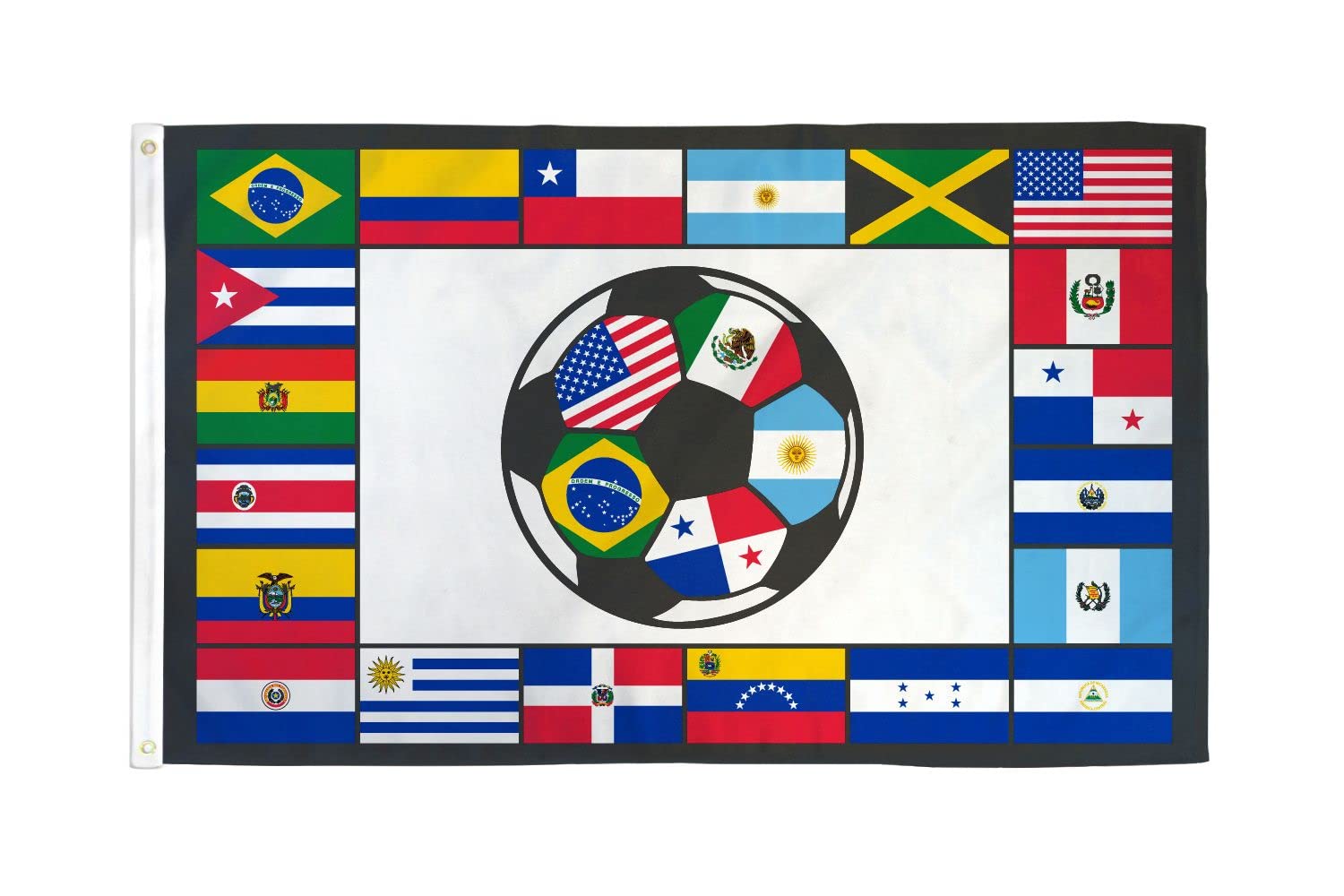 AZ FLAG - South American Soccer Flag - 3x5 Ft - 100D Polyester South America Football Banner with Two Metal Grommets - Fade Resistant - Vivid Colors - 3' x 5' Feet - 150x90 Cm