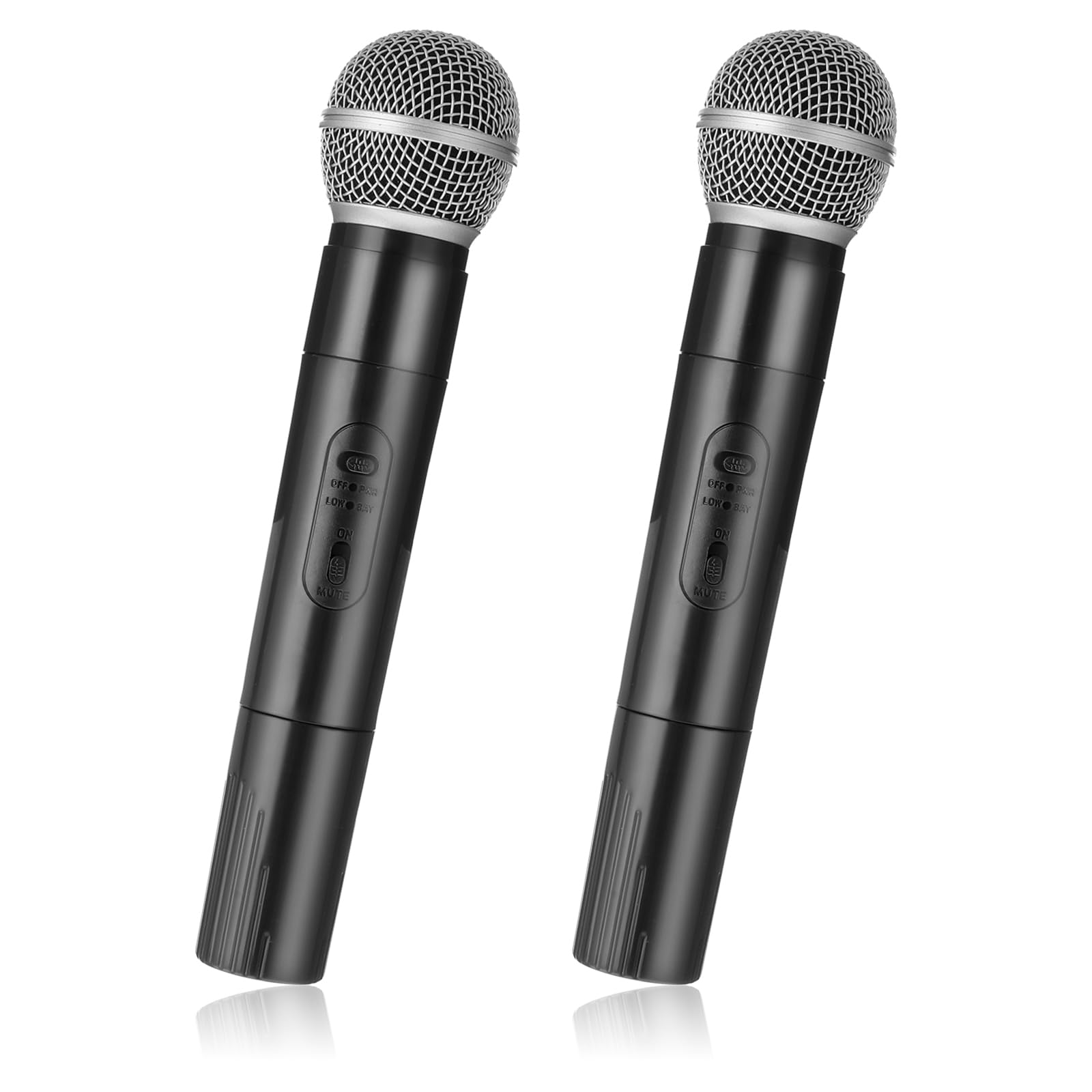 Prasacco 2 Pack Fake Microphones - Realistic Mic Props for Speech Practice & Karaoke