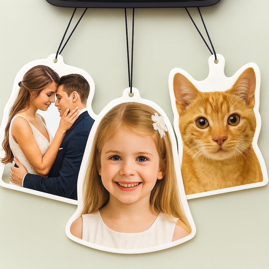 Custom Car Air Freshener with Photo – Personalized Hanging Scented Card for Rear-View Mirror, Custom Picture/Text Car Freshener, Long-Lasting Aroma, Unique Gift for Car Owners