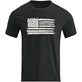 H HYFOL Men's Graphic T-Shirts USA Flag 100% Cotton Short Sleeve American Patriotic Crewneck Casual Regular Tee Shirts
